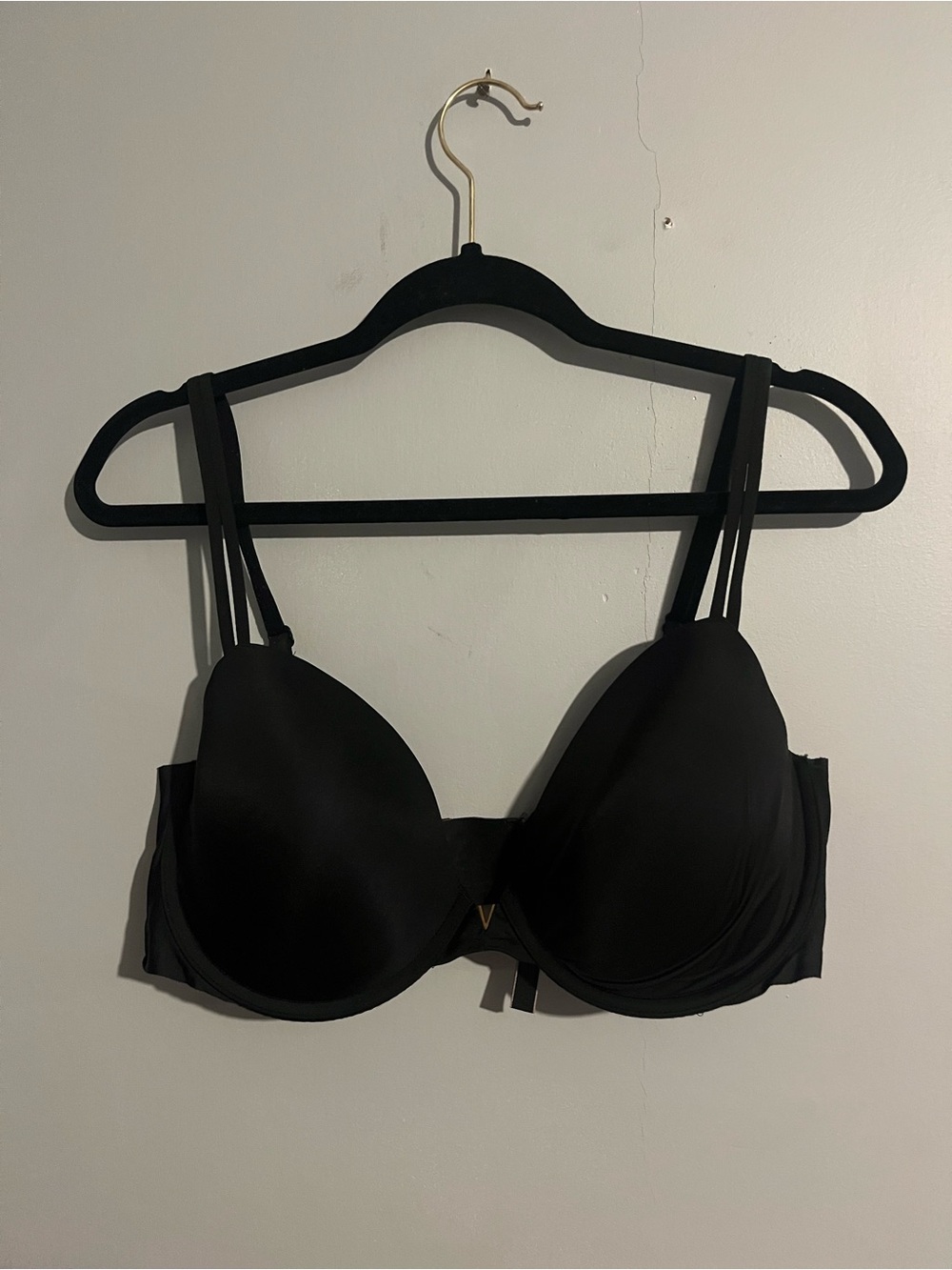 Victoria's Secret Black lined Demi bra size 36 DDD stretch everyday basic